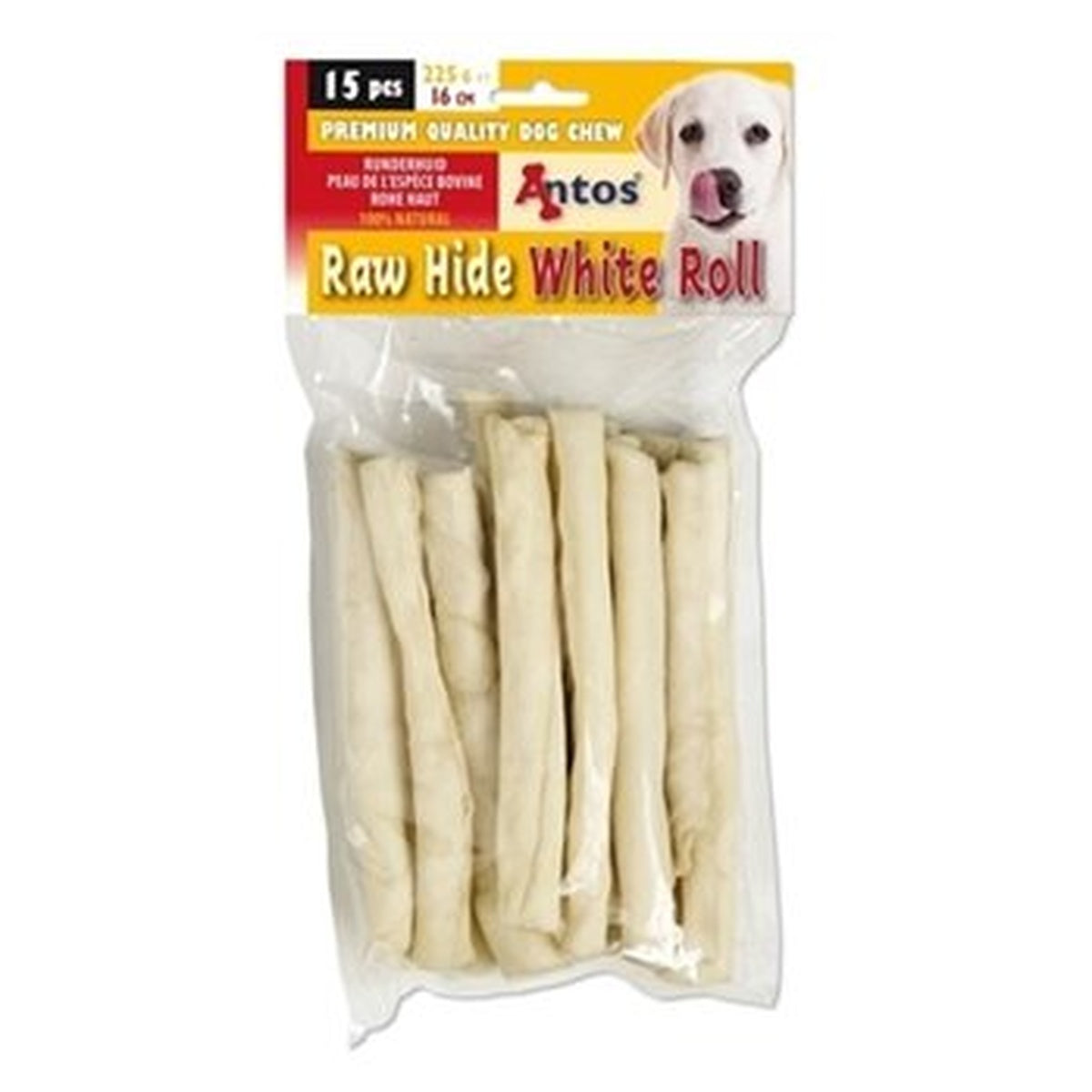 Antos Rawhide White Roll 15 stuks