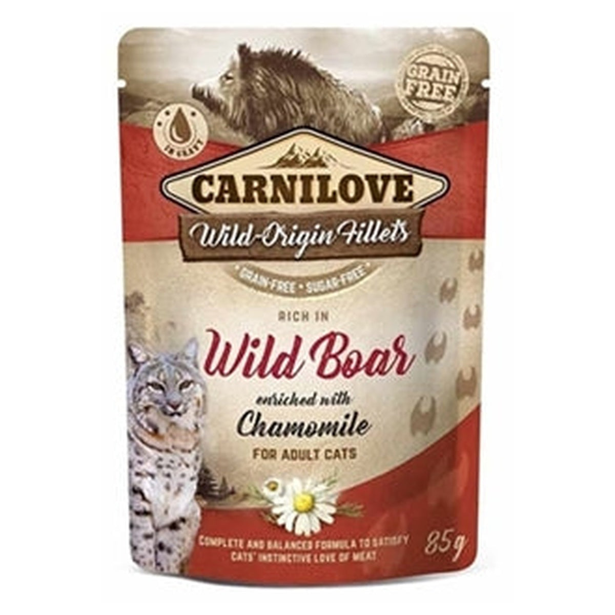 CARNILOVE CAT POUCH BOAR 24X85GR