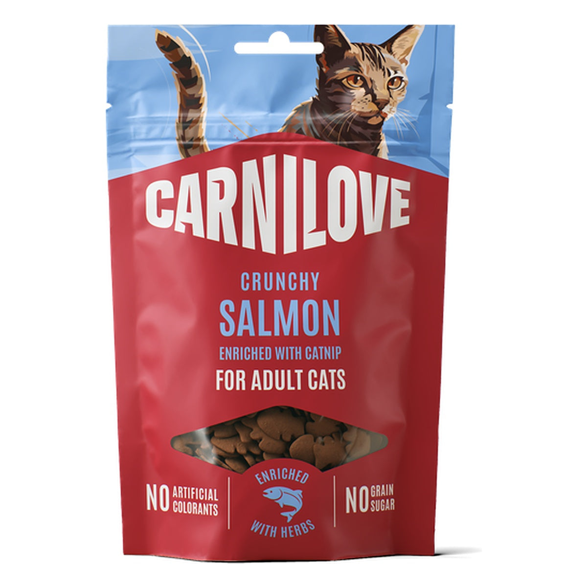 CRUNCHY SNACK SALMON/CATNIP 50GR
