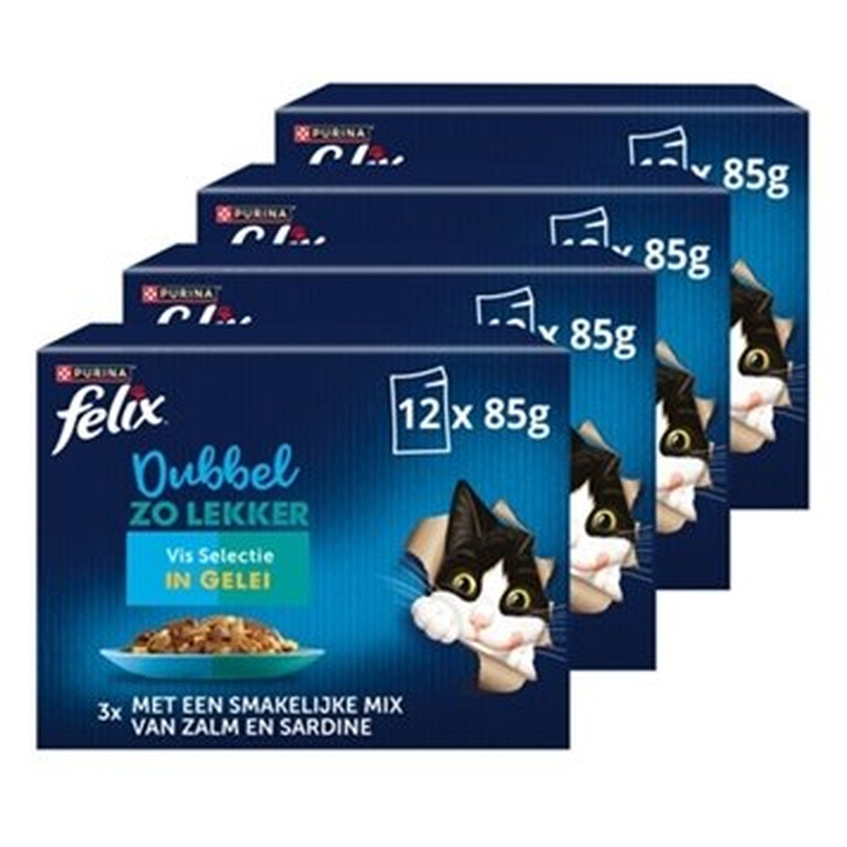 FELIX DUBBEL VIS IN GELEI 4X12X85GR