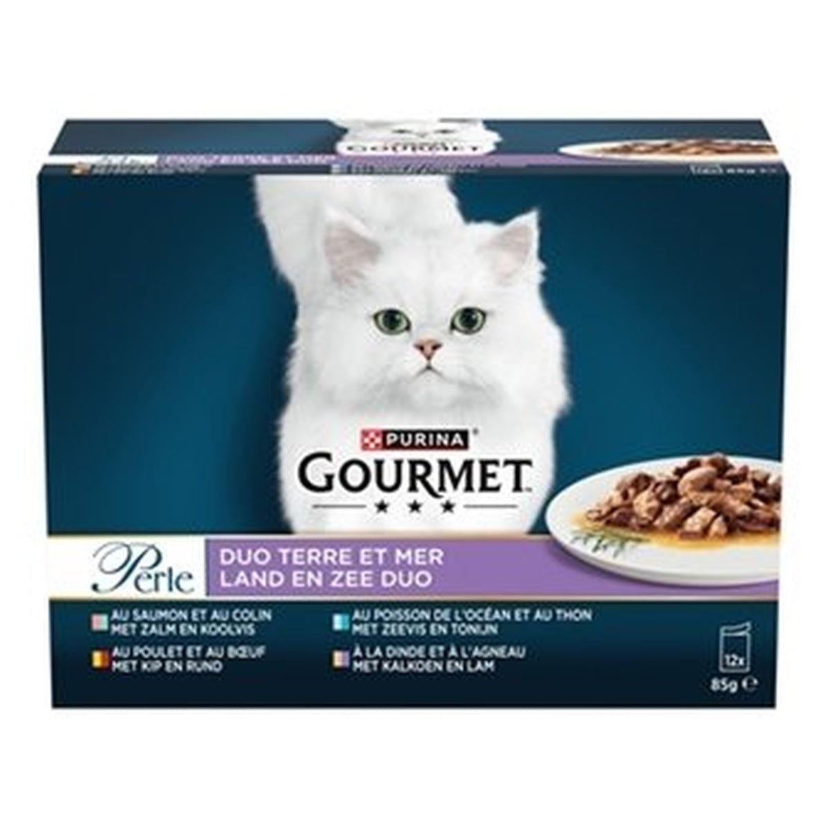 GOURM PERLE DUO VLEES/VIS 12X85GR