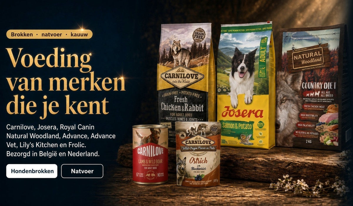 PetVibe merken: Carnilove, Josera, Natural Woodland – hondenbrokken en natvoer