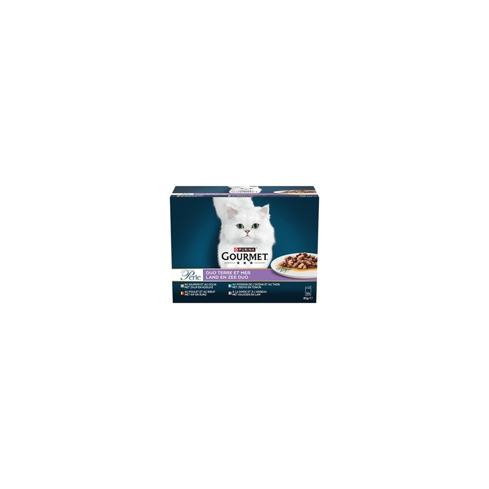 GOURM PERLE DUO VLEES/VIS 12X85GR
